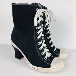 heeled sneaker booties